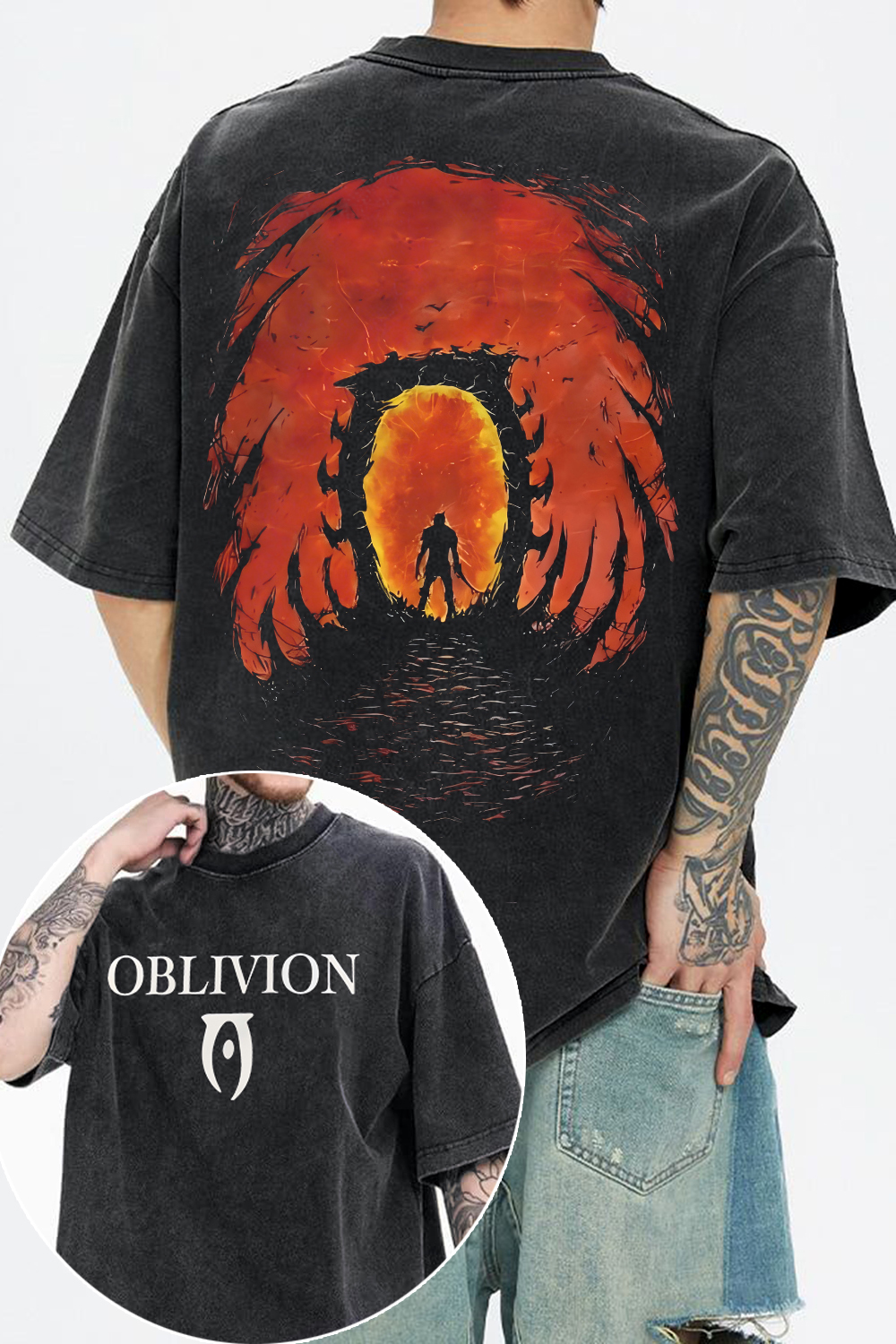 The Elder Scrolls Oblivion Remaster Washed Tee For Men