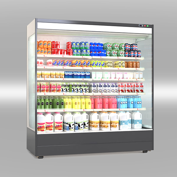 Remote dual air curtain open chiller