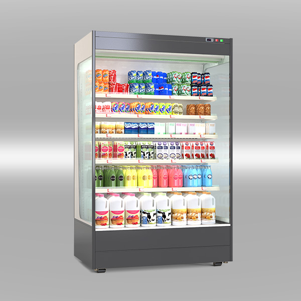 Remote dual air curtain open chiller