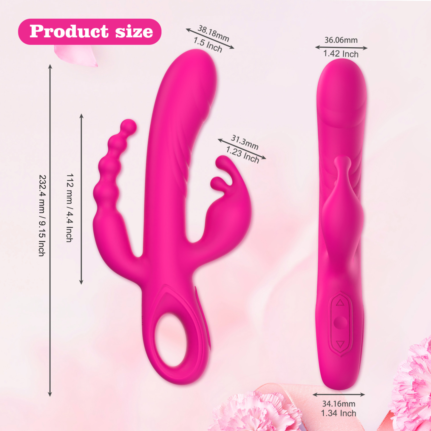 Thrusting G spot Vibrator for Women and Couple, Female Sex Toys Rabbit Vibrating Dildo for Clitoral Stimulation with 10 x10 x 10 Triple Vibration Modes, Tongue Toy for Women