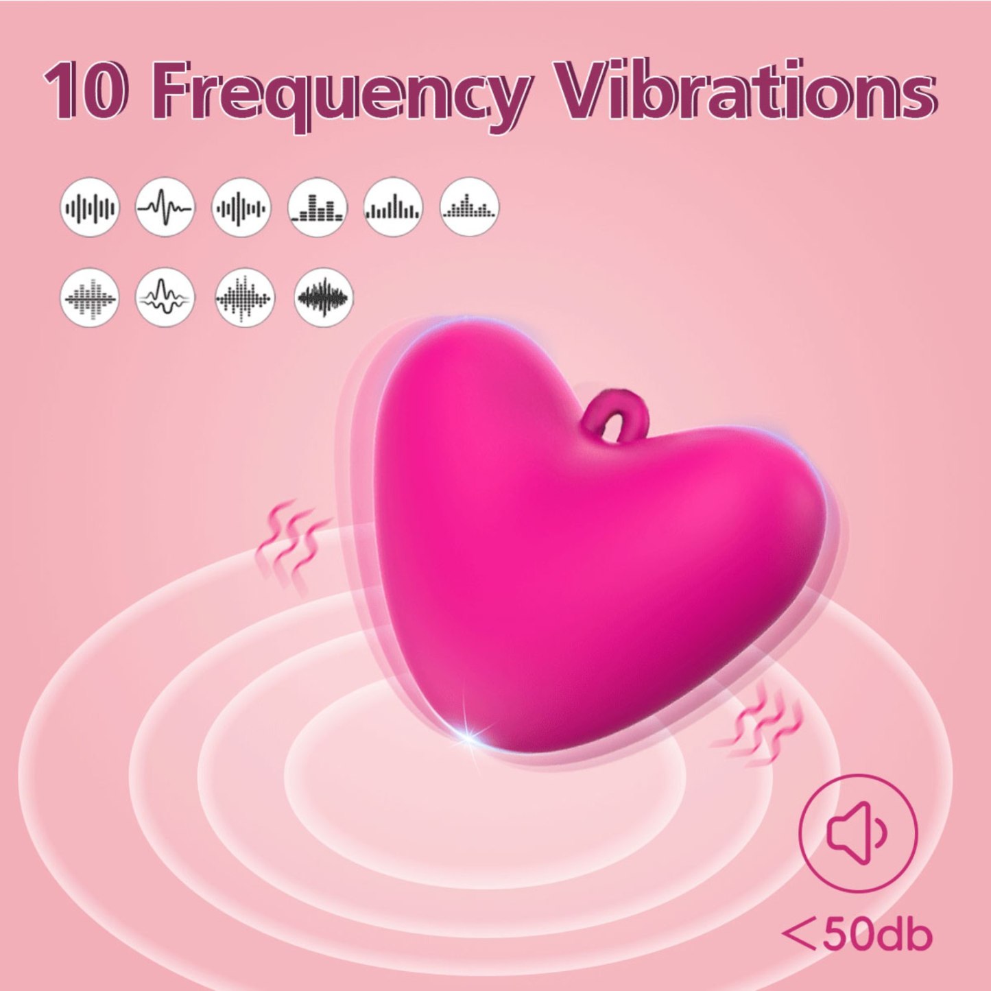 XOIVORIXO Hearts Bullet Vibrator for Women , Full Silicone Sucking Massager with 10 Vibration Modes, USB Rechargeable， Waterproof Vibrating Personal Dildo