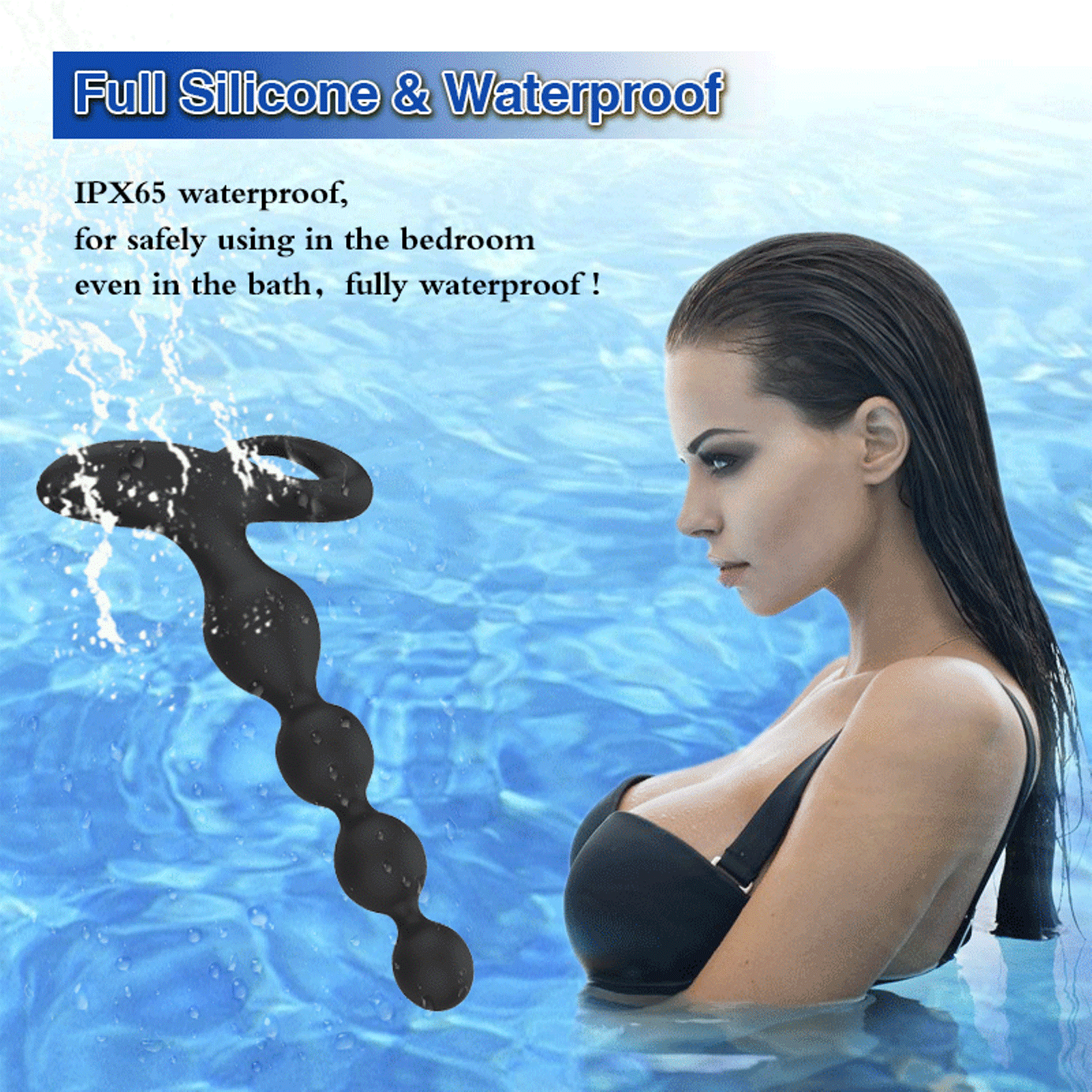 Thrusting Vibrator for Anal Beads Butt Plug, Adult Sex Toy for Men, Pull Ring and 10 Vibration Modes, Waterproof and Wireless Remote Contro Pull Ring and 10 Vibration Modes, Waterproof and Wireless Remote Controlled Prostate Massager for Women and Couples