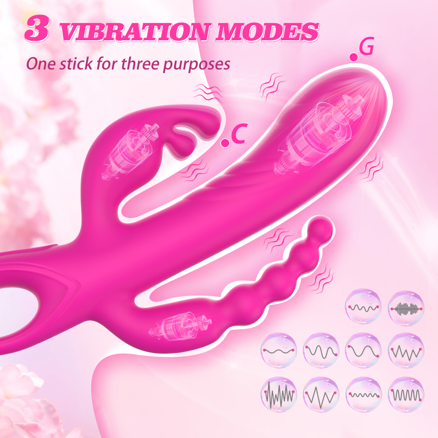 Thrusting G spot Vibrator for Women and Couple, Female Sex Toys Rabbit Vibrating Dildo for Clitoral Stimulation with 10 x10 x 10 Triple Vibration Modes, Tongue Toy for Women