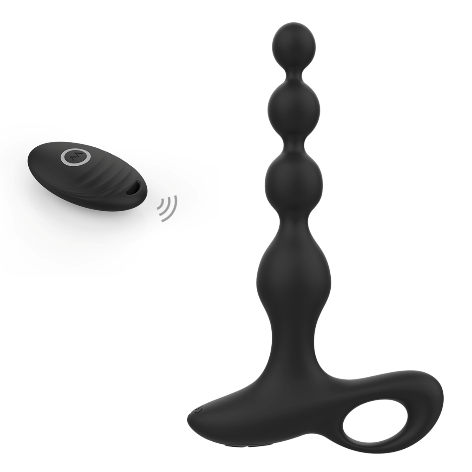 Thrusting Vibrator for Anal Beads Butt Plug, Adult Sex Toy for Men, Pull Ring and 10 Vibration Modes, Waterproof and Wireless Remote Contro Pull Ring and 10 Vibration Modes, Waterproof and Wireless Remote Controlled Prostate Massager for Women and Couples