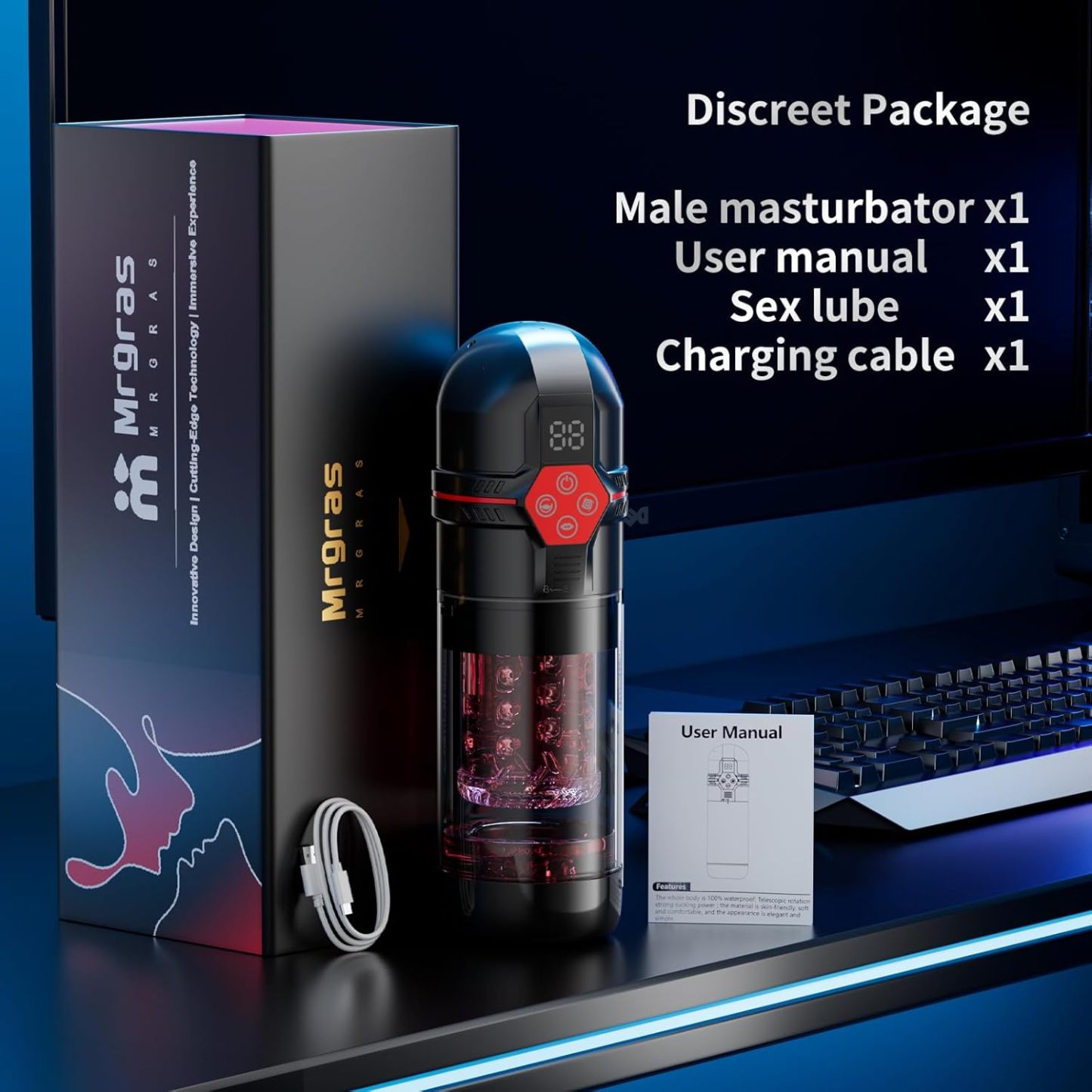 Male Masturbator Penis Pump - Upgraded 12S Vacuum Pump and 7 Thrusts