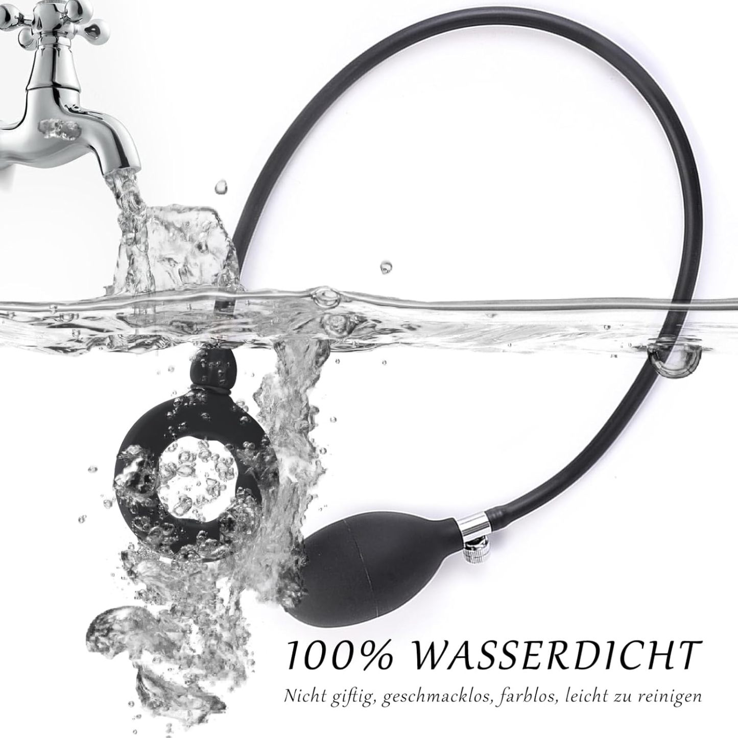 Inflatable Ring Stretchy Silicone Cock Ring with Pump and 3 Cock Rings Extreme Silicone Adjustable Ring Testicle Rings Rings Sex Toy for Couples Extreme Sex Toys Long-Lasting Erection