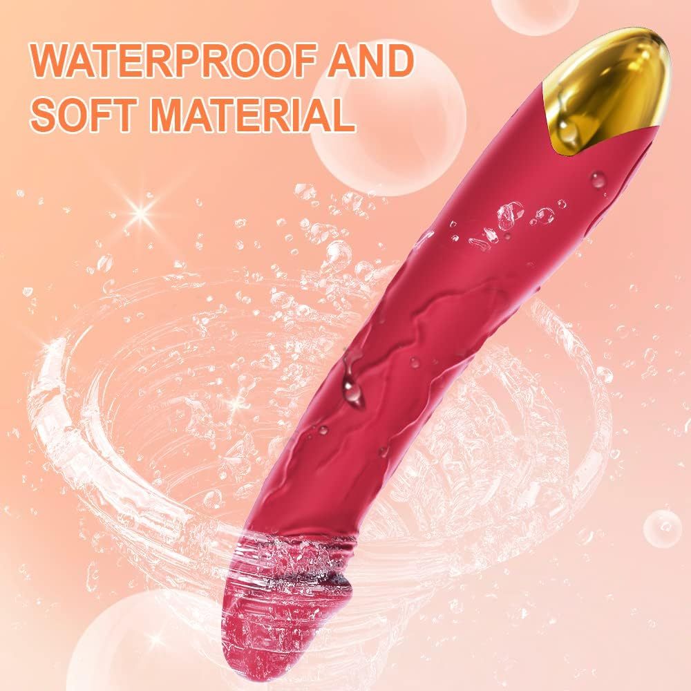 7.6 Inch Realistic Dildo Vibrator for Women,10 Powerful Vibration Modes for Clitoral and G-spot Stimulation, Waterproof Rose Adult Sex Toys for Women and Couples