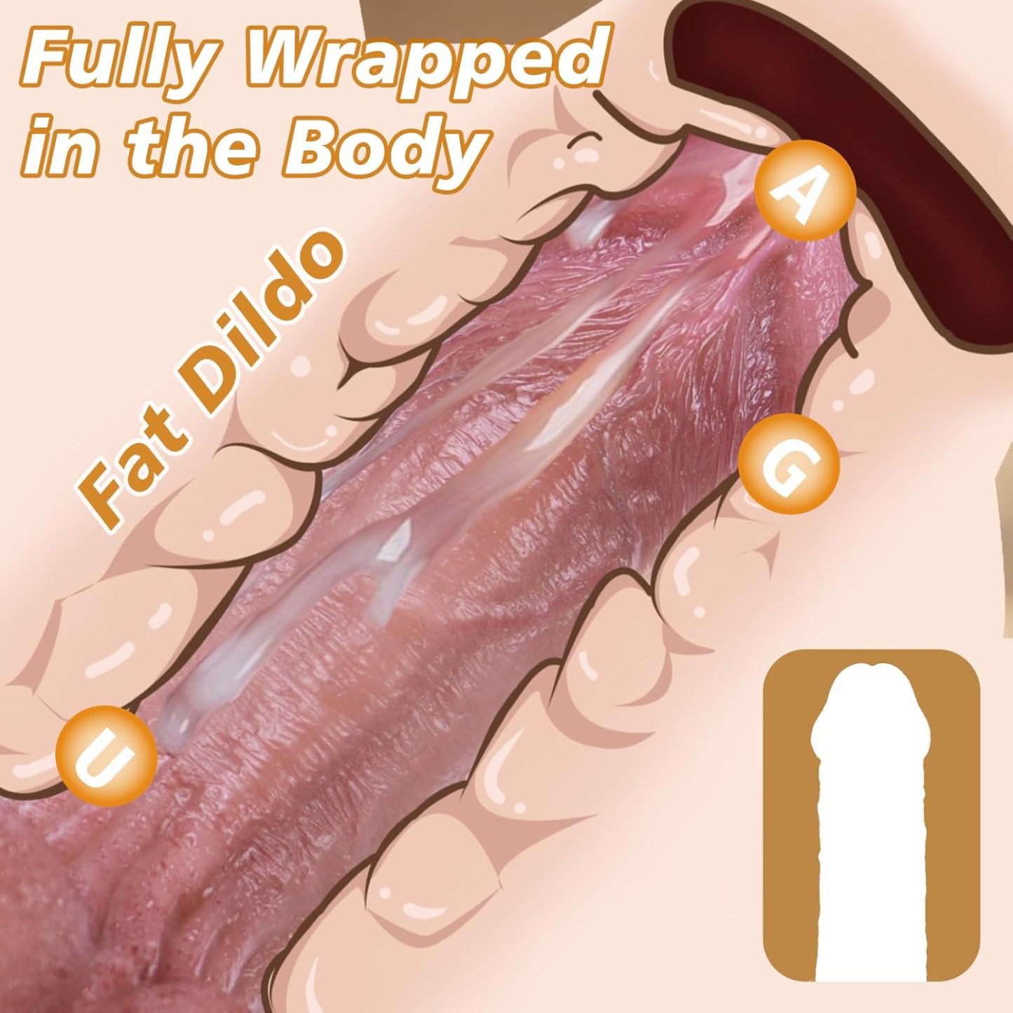 7.87 Inch Huge Fat Dildo with Powerful Suction Cup, TAJIAWEY Realistic Giant Silicone Dildo for Anal and G-Spot Stimulation, Hands-Free Adult Sex Toy