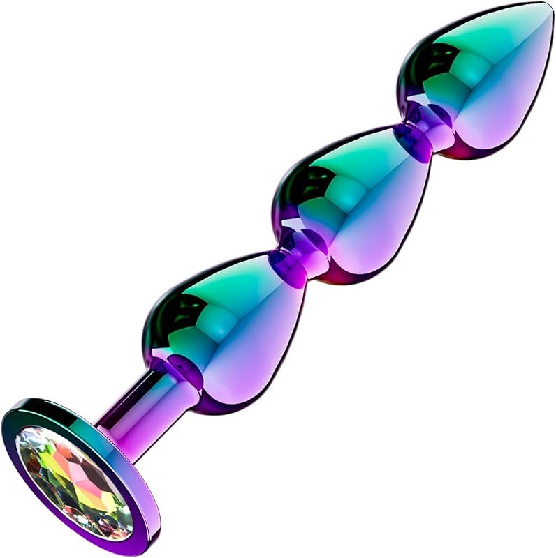 Butt Plug Sex Toys for Men Women and Couples, Anal Trainer Pack of 3 Graduated Stainless Steel Adult Toys, Prostate Massager Mens Anal Training with Luxury Jewelry Design