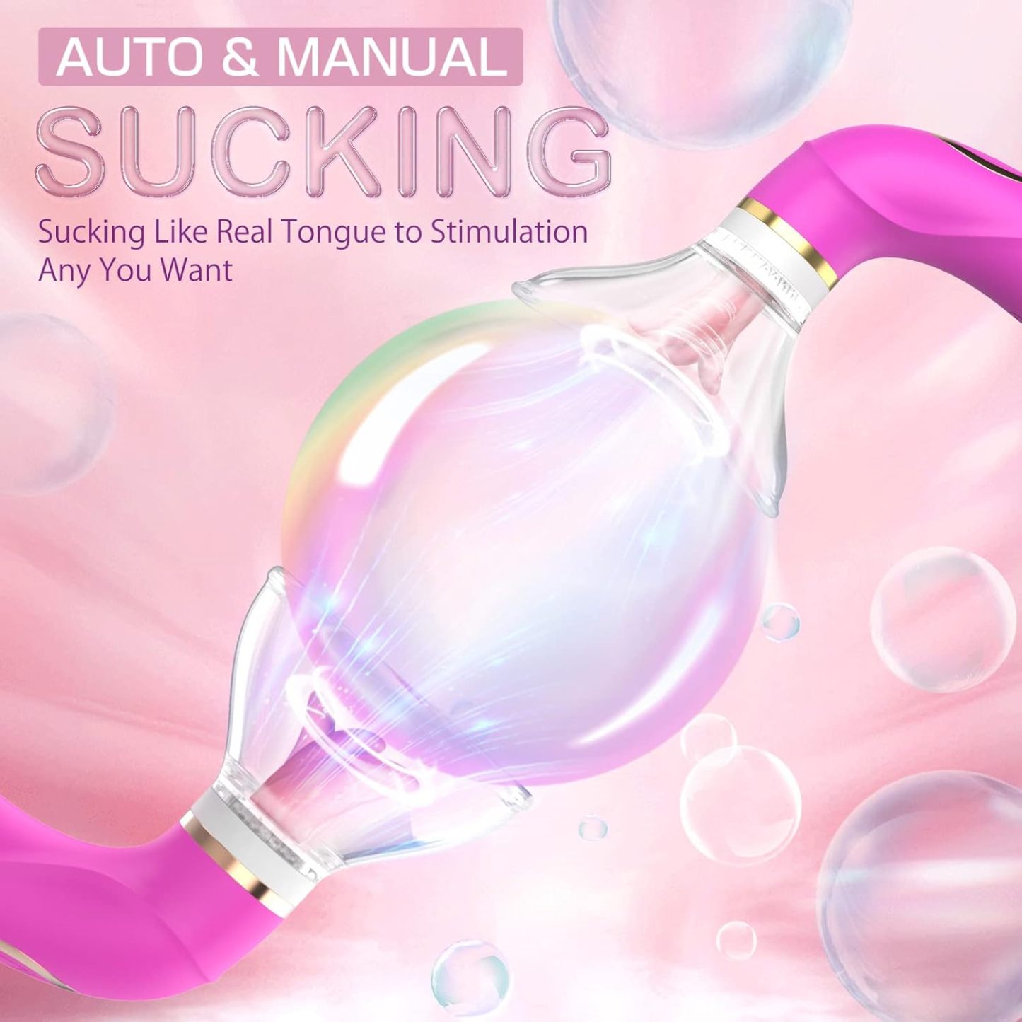 Licking vibrator with 8 suction levels, 10 tail vibrations, 5 licking modes, rechargeable and waterproof
