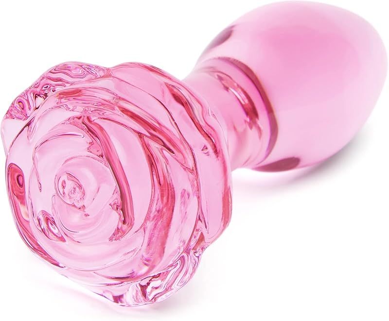 Pink Glass Butt Plug,Crystal Heart Anal Plug,Adult Sex AnalToy,Sex Gifts,S&M Anal Trainer,Portable Bum Plug Bomb Plug,Anal Expander Training Masturbation for Adult Female Men Women Gay and Couples