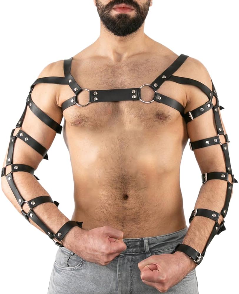 Men's Adjustable PU Leather BDSM Body Harness