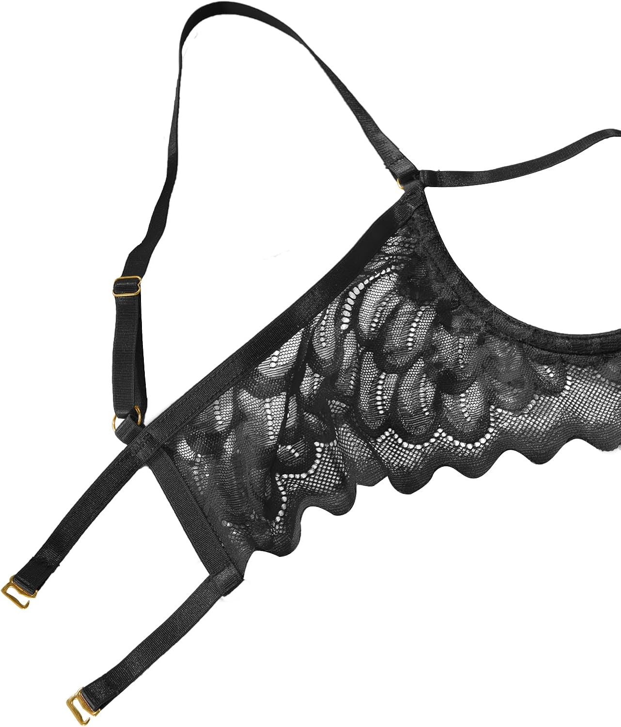 Lilosy Sexy Underwire Floral Lace Sheer Lingerie Set for Women See Through Bra and Panty 2 Piece