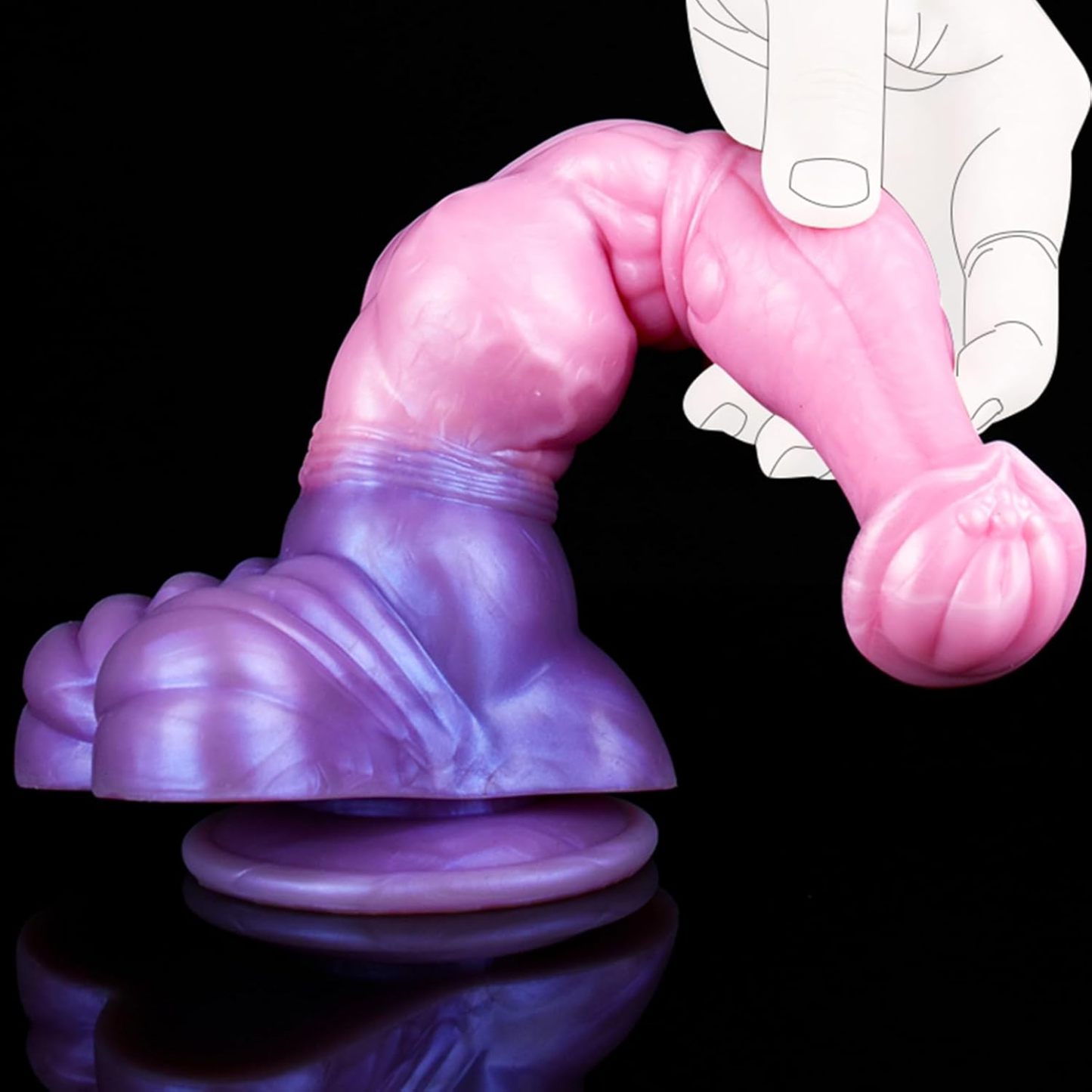 Horse Dildo,Pink Huge Silicone Dildos with Powerful Hands-Free Suction Cups and Thick Knot Realistic Animal Dildo Large Anal Plugs Adult Sex Toys Suitable for Man Women Couples