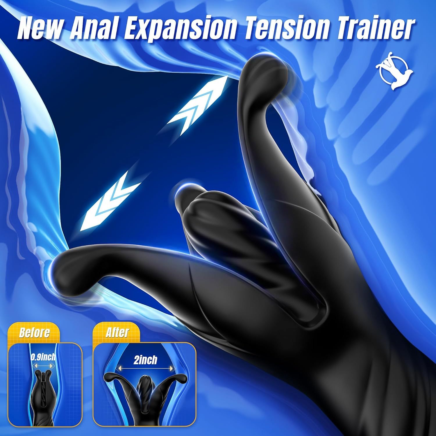 Prostate Massager Anal Toy with 9 Tension Shocks