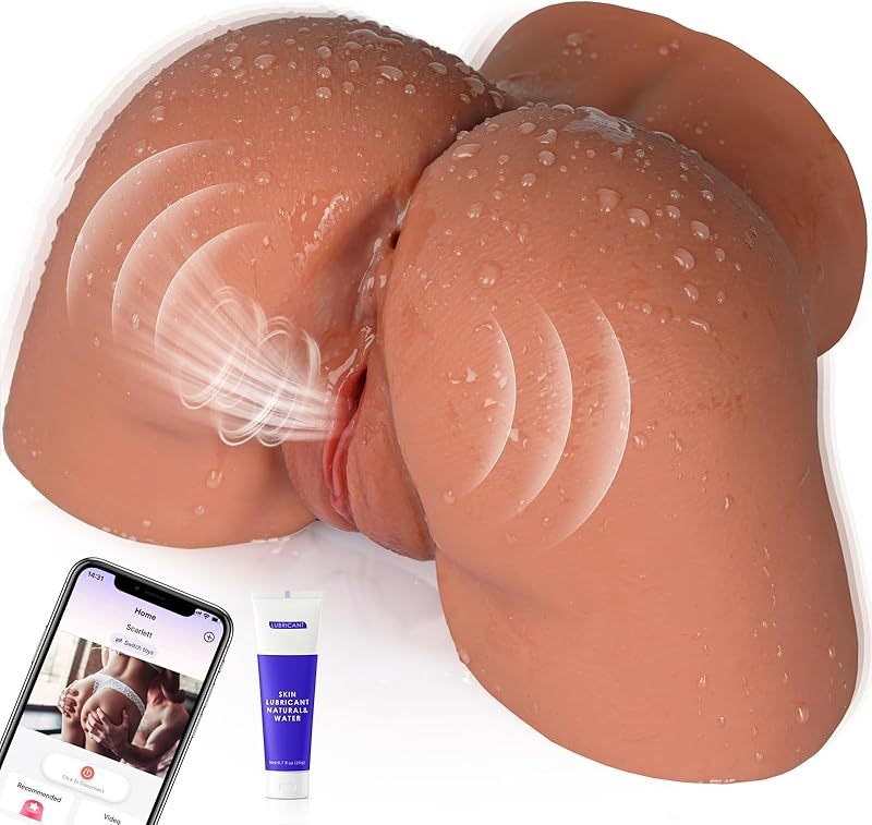 Vibrating Sex Doll Male Sex Toy for Men, BIG SHOCKED Automatic Male Masturbator Mens Sex Dolls Electric Pocket Pussy Fleshy Stroker Sex Toys & 12 Vibration Adult Toys 3D Lifelike Soft Butt Vagina Anal