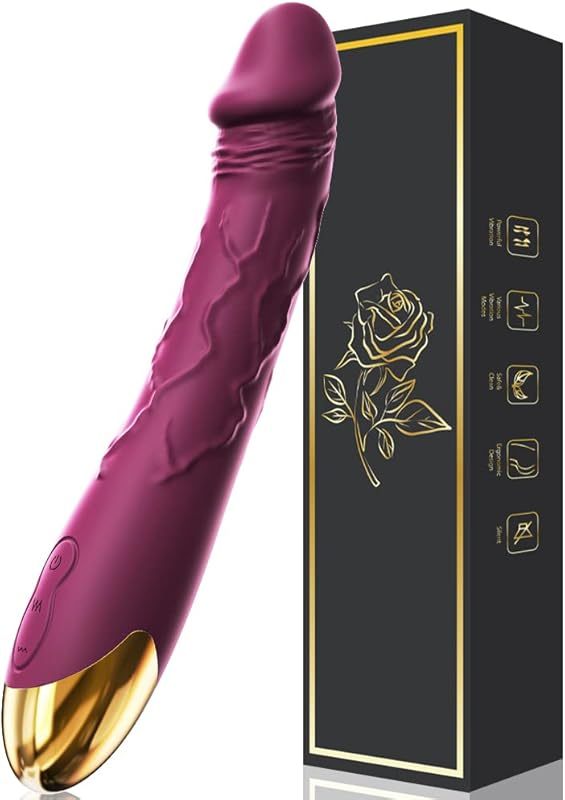 7.6 Inch Realistic Dildo Vibrator for Women,10 Powerful Vibration Modes for Clitoral and G-spot Stimulation, Waterproof Rose Adult Sex Toys for Women and Couples
