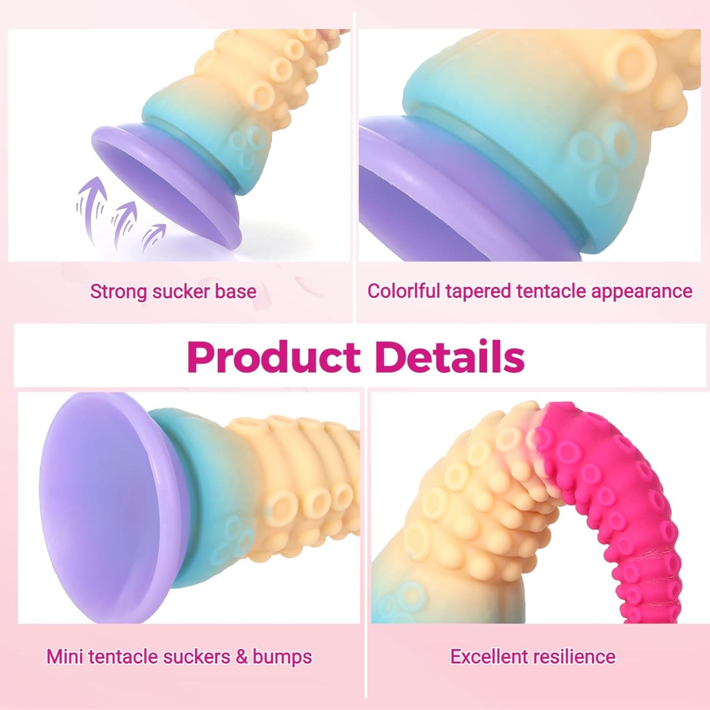 Long tapered tentacles fantasy octopus sex toy