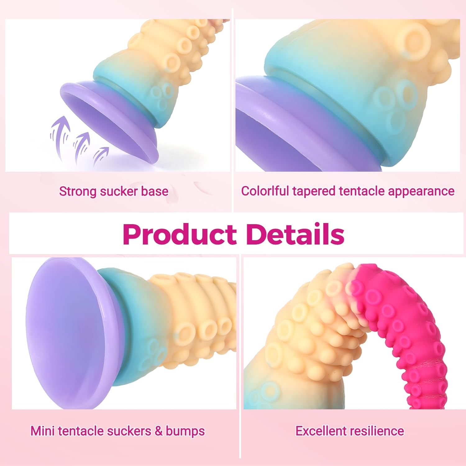 Long tapered tentacles fantasy octopus sex toy