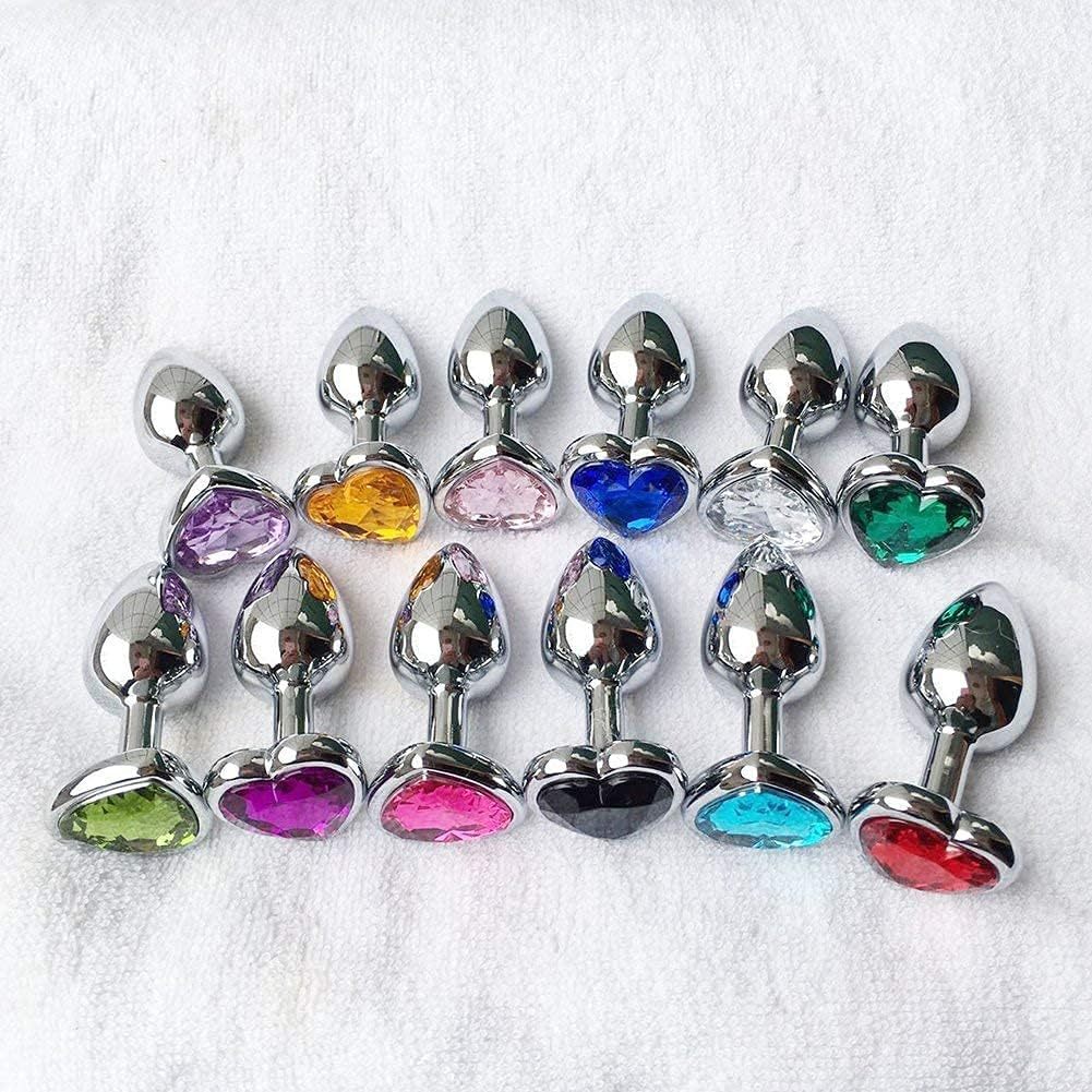 3-piece luxury metal anal toy gemstone butt plug set