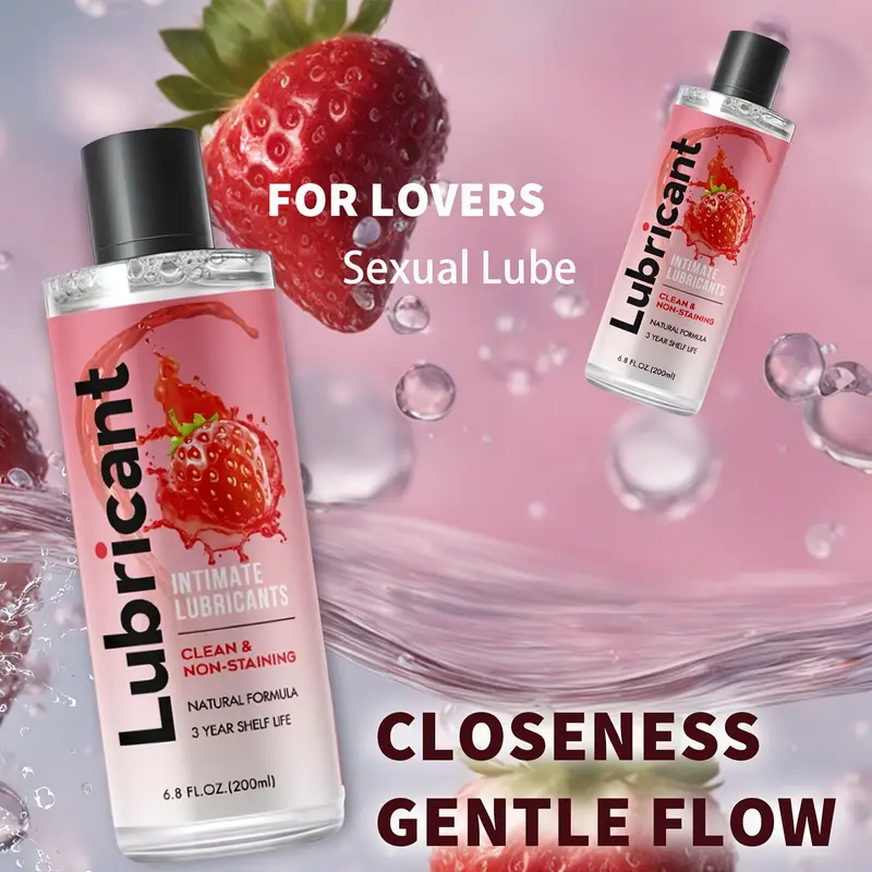 2 bottles of strawberry flavor, foreign trade lubricant female private care lubricant adult products