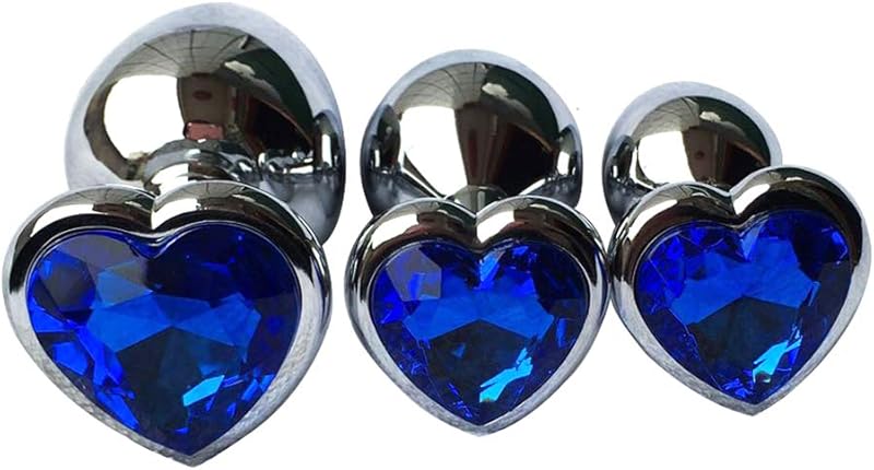 3-piece luxury metal anal toy gemstone butt plug set
