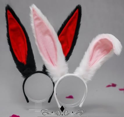 Cute Bunny Ears Headband Rabbit Cosplay Costume Accessories Hairband for Makeup Face Washing Halloween Animal Headband