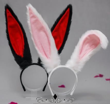 Cute Bunny Ears Headband Rabbit Cosplay Costume Accessories Hairband for Makeup Face Washing Halloween Animal Headband