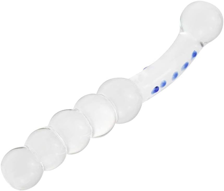 Glass G Spot Dildo Anal Beads Butt Plug Vaginal Stimulator Prostate Massager Double-Ended Pleasure Wand for Men Women Masturbation