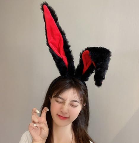 Cute Bunny Ears Headband Rabbit Cosplay Costume Accessories Hairband for Makeup Face Washing Halloween Animal Headband