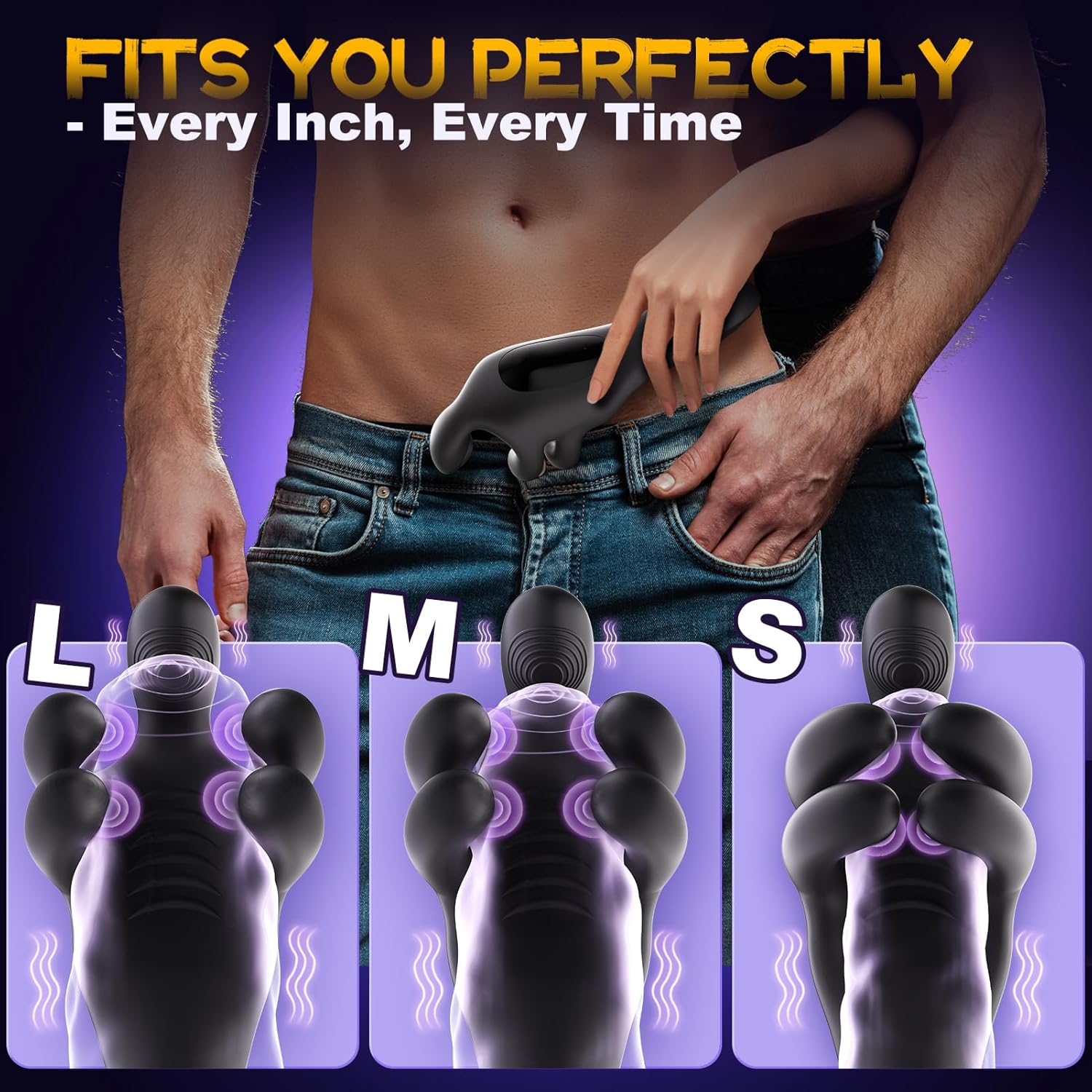 Male sex toy with 10 clamping and 10 vibration modes 360° wrap