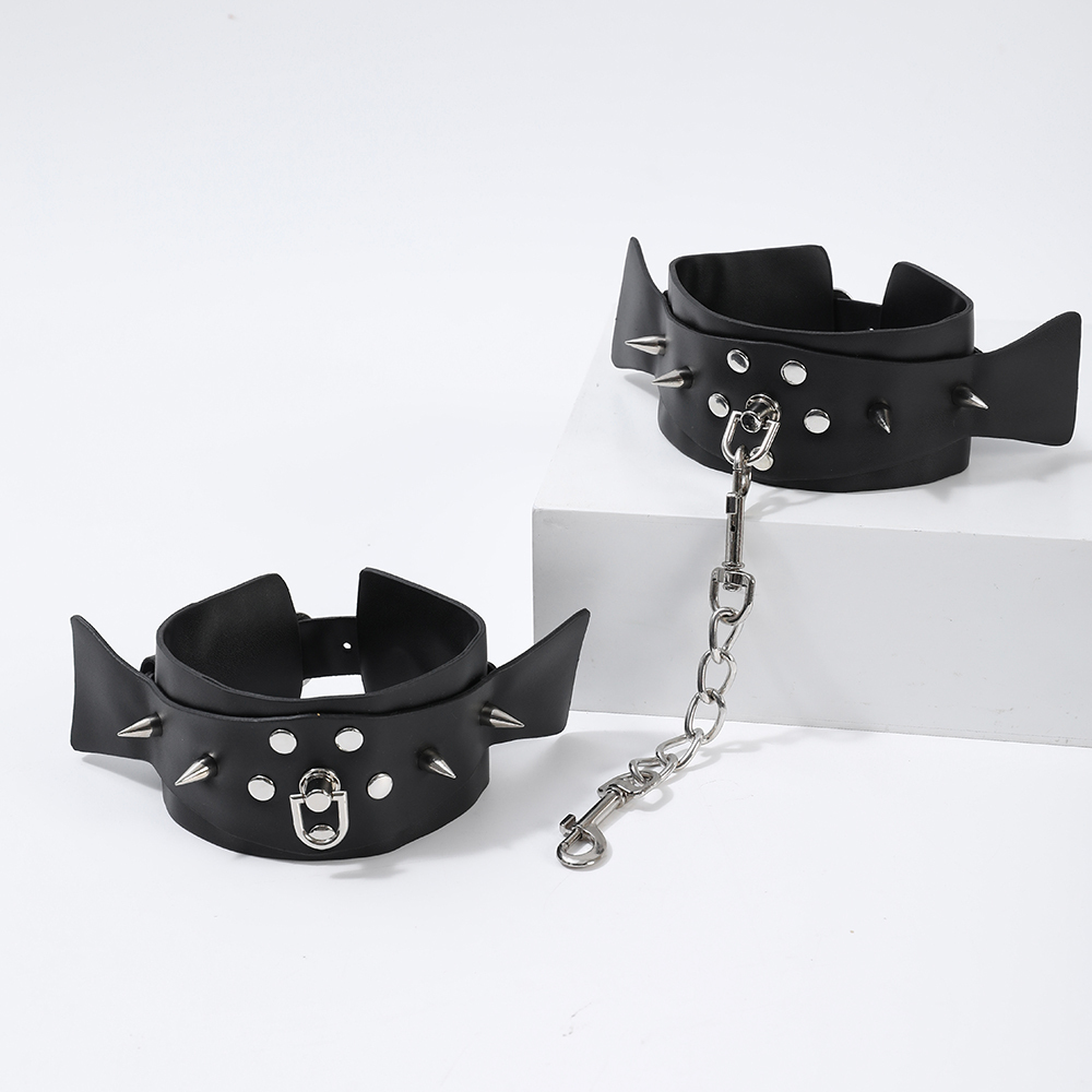 Punk Set Sex Spanking Paddle Whip PU Leather Sex Whip Adult SM Tool Flirting Restraint Bondage Adult Sex Toys for Couples Adult BDSM Role Playing Sex Whip Sex Whip Adult Sex Toys (Black)