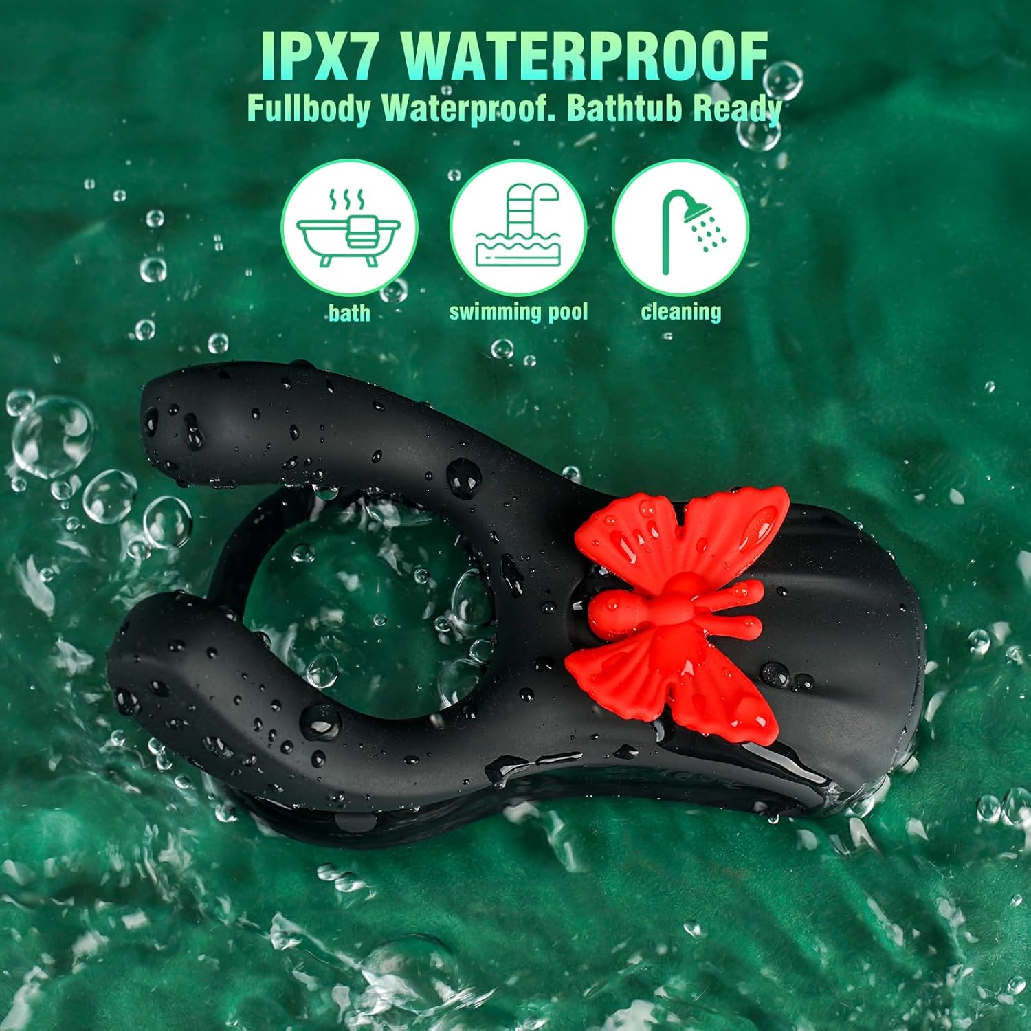 Vibrating Cock Ring Couple Sex Toys - Quzar Newly 3 in 1 Penis Ring Vibrator with Butterfly Clitoral Stimulator, 3 Motors 10 Vibration Modes Adult Sex Toy for Couples Women Men Pleasure