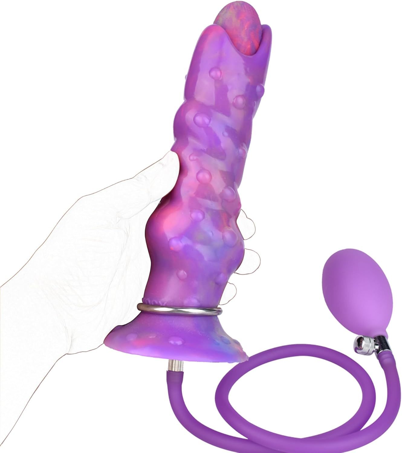 8 Inch Air Pump Dragon Dildo with 5 Balls Egg Laying Sex Toy for Women and Couples