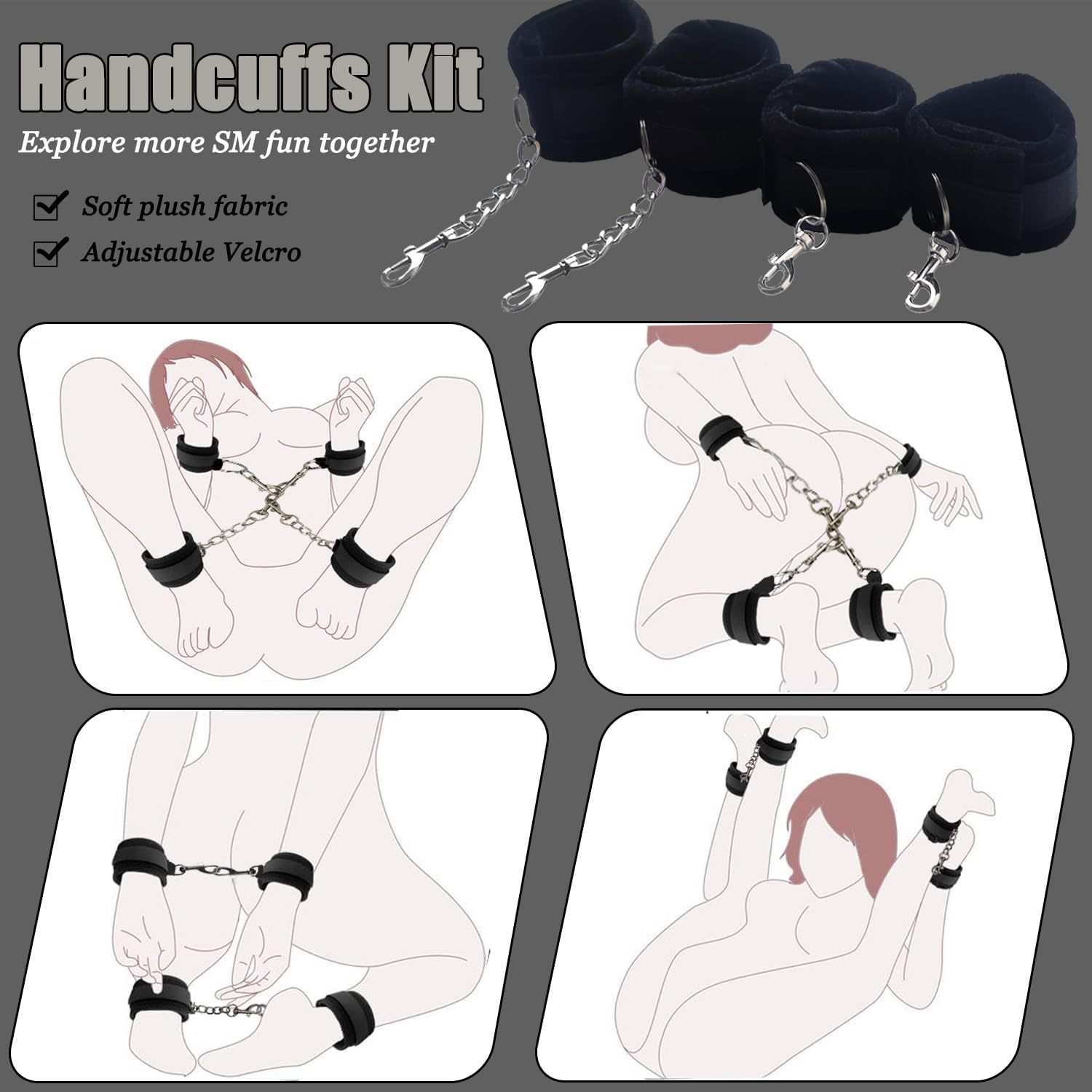 Sex pillow dildo mount, sex bondage chair with sex toy mount for women, BDSM sex furniture for adults couples, inflatable sex cushion with handcuffs for bedroom