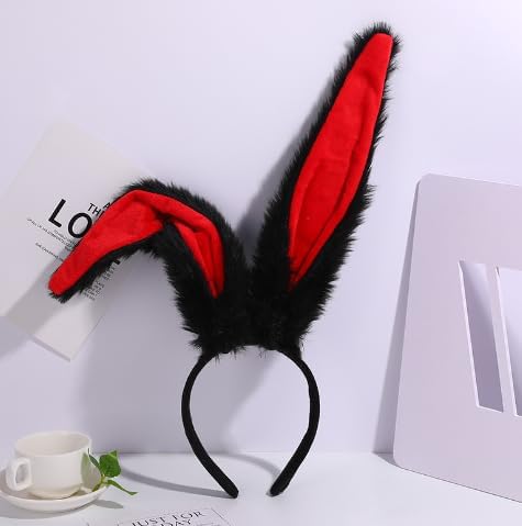 Cute Bunny Ears Headband Rabbit Cosplay Costume Accessories Hairband for Makeup Face Washing Halloween Animal Headband