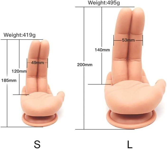 Silicone Realistic Finger Dildo with Suction Cup, Funny Hand Dildo Cur