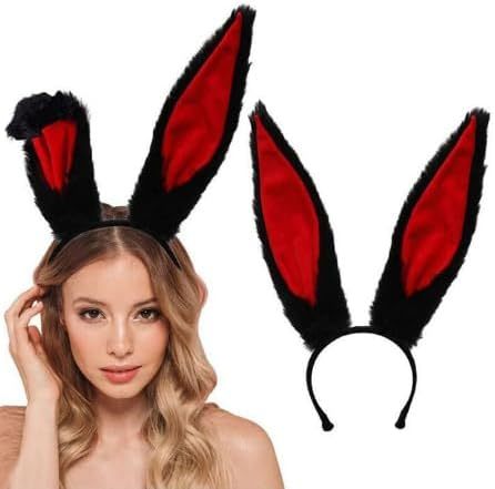 Cute Bunny Ears Headband Rabbit Cosplay Costume Accessories Hairband for Makeup Face Washing Halloween Animal Headband