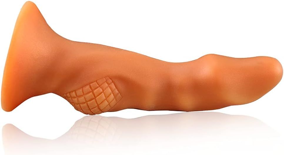 Realistic dildo with textured balls, soft liquid silicone anal plug with strong suction cup