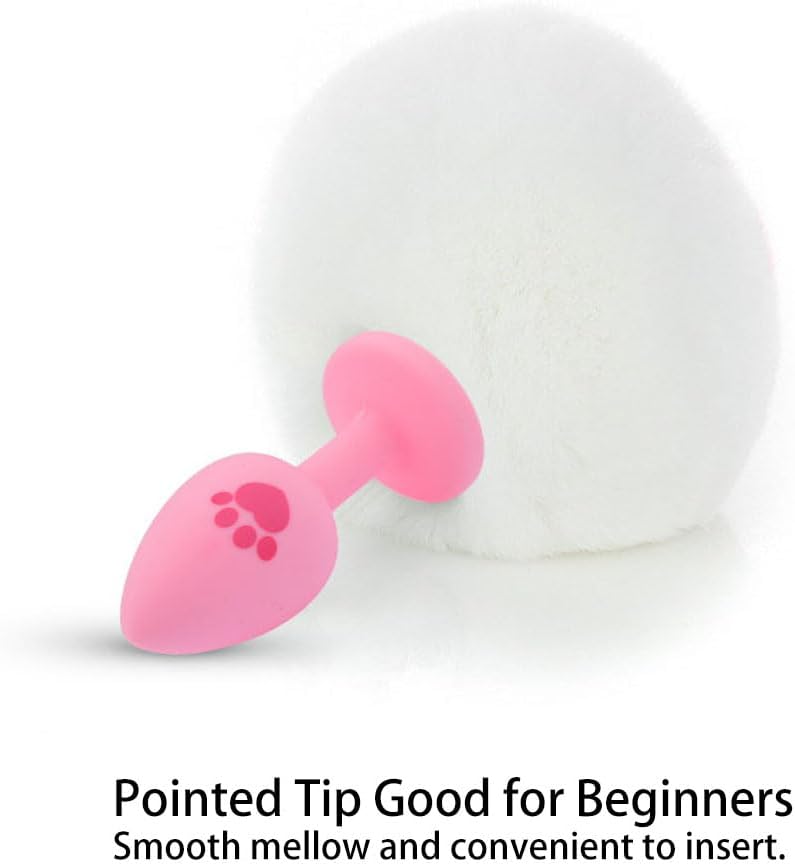 Bunny Tail Anal Butt Plug Anal Silicone Anal Plug Fluffy Rabbit Tail Sex Toys Cute Sexy Cosplay Adult Games for Men or Women