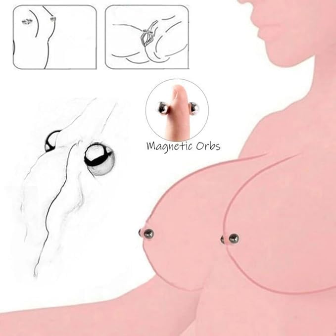 Clitoris Labia Nipple Clamps Bondage Fetish BDSM Powerful Magnetic Orbs 4 pcs for Adult Women Sex Toys