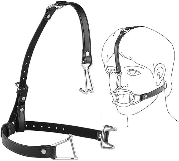 Hook Claw Mouth Spreader & Nose Hook,Open Mouth Gag for Sex Fetish Restraints,BDSM Adjustable Slave Harness Sex Toy for Men and Women