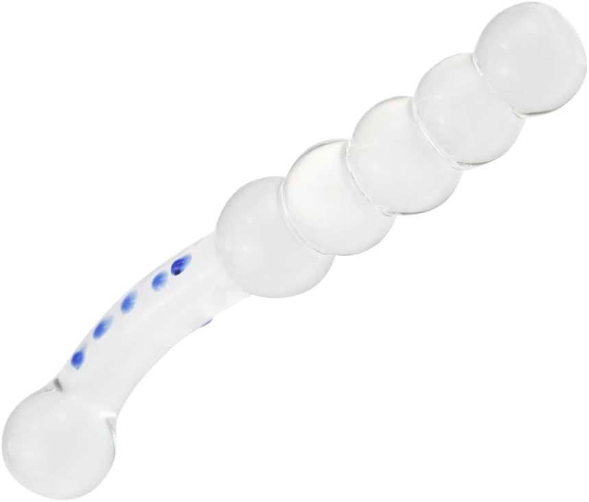 Glass G Spot Dildo Anal Beads Butt Plug Vaginal Stimulator Prostate Massager Double-Ended Pleasure Wand for Men Women Masturbation