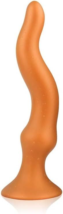 Extended butt plug dildo with strong suction cup soft liquid silicone 