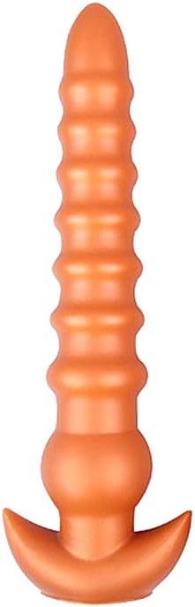 Extra long anal beads, liquid silicone threaded anal plug G spot dildo vaginal stimulation prostate massage male and female couple sex