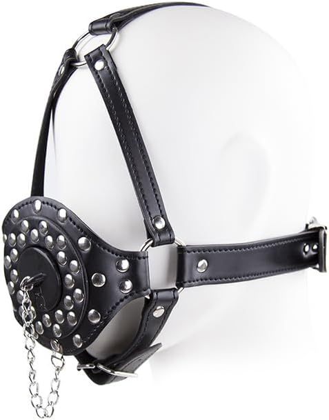 SM Adult Bondage Gear & Accessories - Bit Ball Gag with Metal Chain,Female Bondage BDSM Accessories,Sexual Fun & Fetish Play