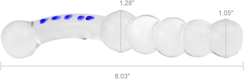 Glass G Spot Dildo Anal Beads Butt Plug Vaginal Stimulator Prostate Massager Double-Ended Pleasure Wand for Men Women Masturbation