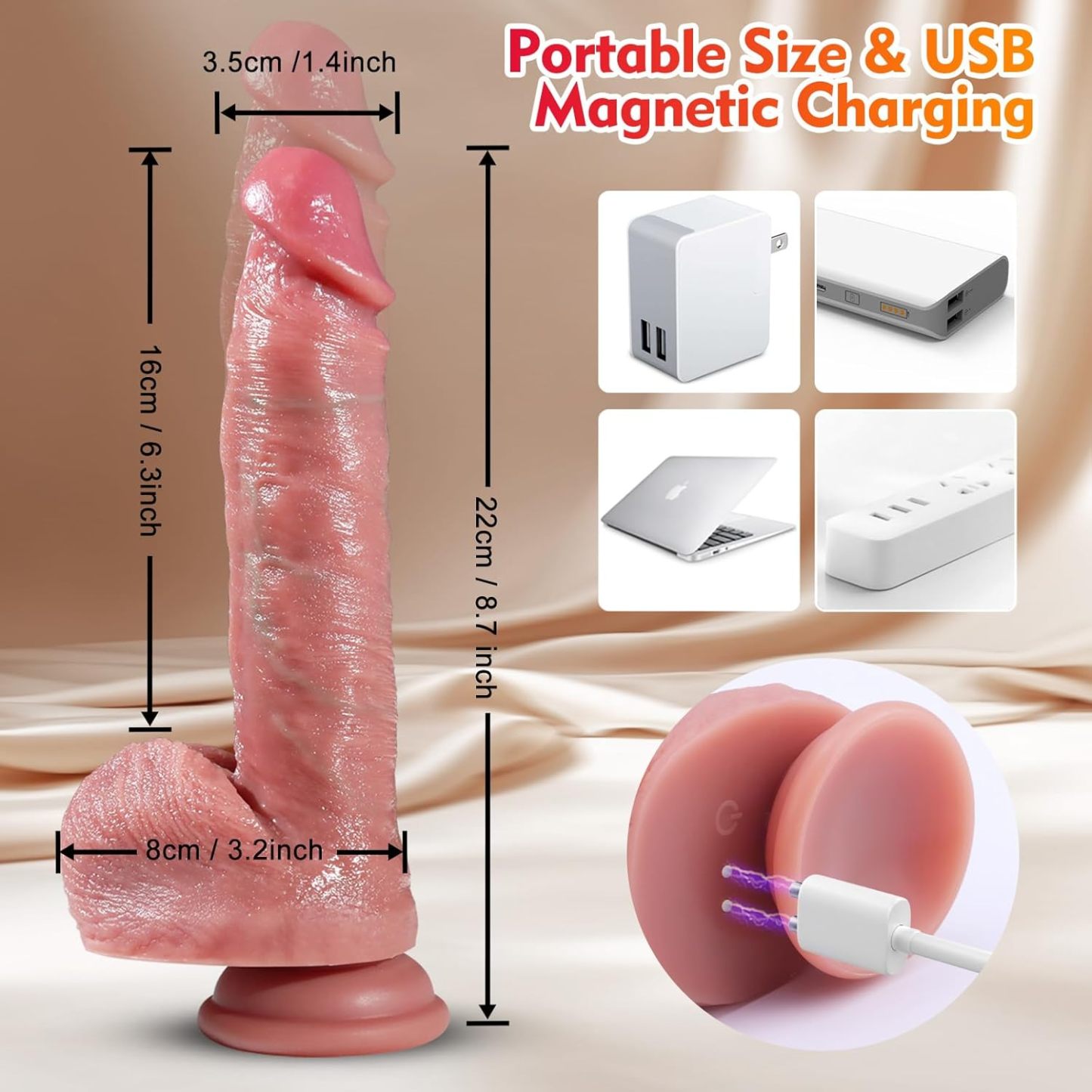 Thrusting Dildo Vibrator Sex Toys - Adult Toys Suction Cup Silicone Dildo Penis Vibrator with 7 Thrusting & 7 Vibrating Heating Modes, Women Couples Female Sex Toys for G-Spot Anal Vagina Stimulation