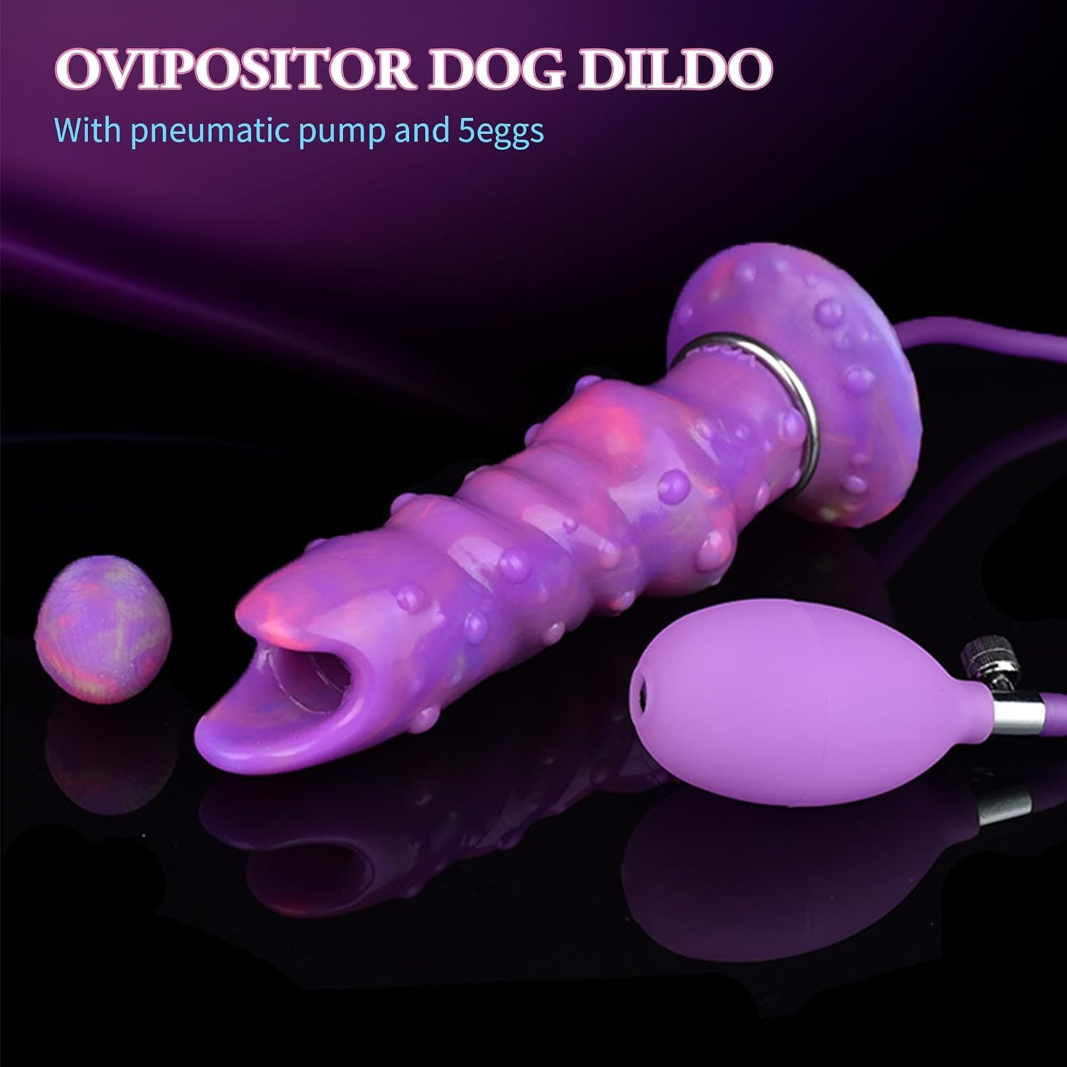 8 Inch Air Pump Dragon Dildo with 5 Balls Egg Laying Sex Toy for Women and Couples