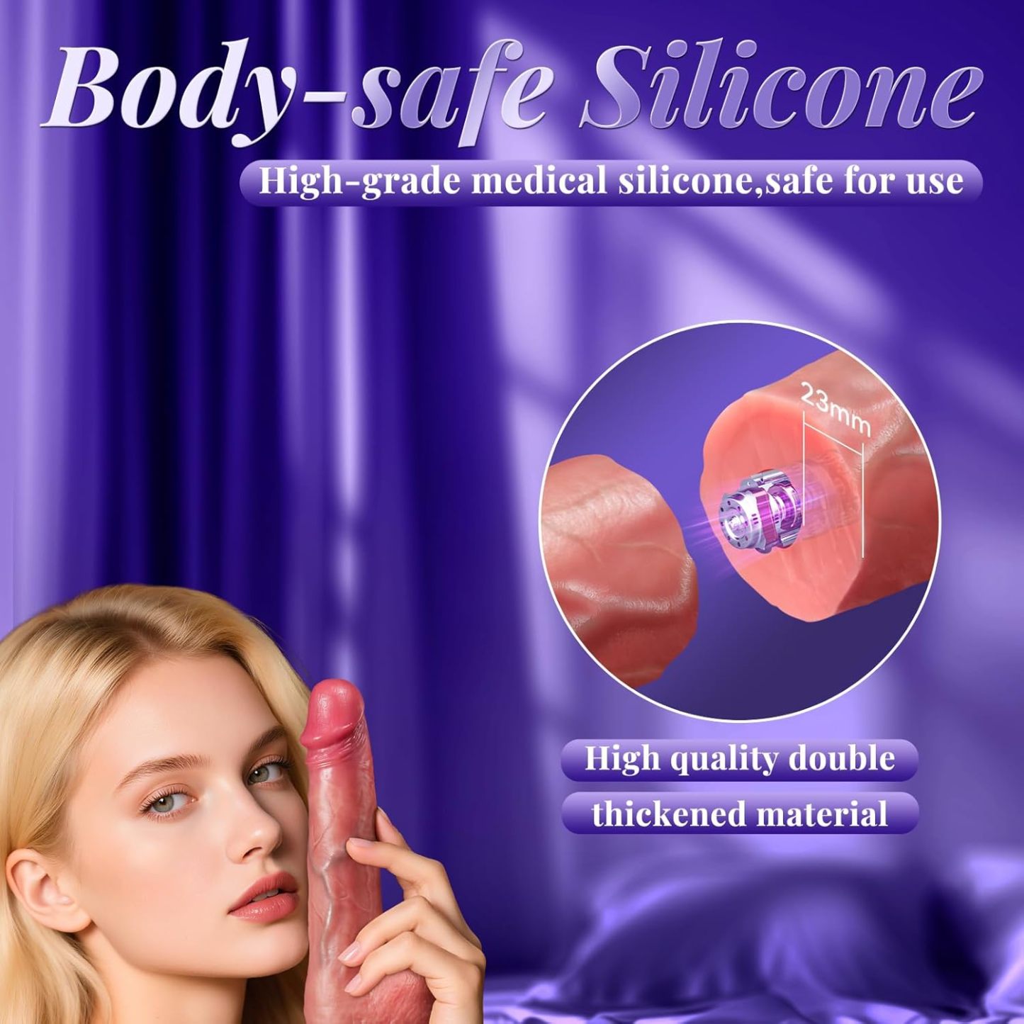 Sex Toy Thrusting Dildo Vibrator,Suction Cup Dildo Penis with 10 Thrusting & 3 Vibrating Modes for G Spot Vagina Anal Sex Stimulation,Soft Silicone Dildos Adult Sex Toys for Women and Couple